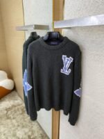 LV Appliqu??d Wool Pullover Grey - 图片 7