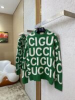 Gucci Double G Monogram Jacquard Wool Crew Neck Sweater - 图片 3