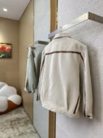 Miu Miu Monogrammed Logo Canvas Patchwork Leather Jacket Jacket - 图片 4