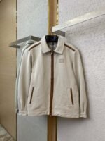 Miu Miu Monogrammed Logo Canvas Patchwork Leather Jacket Jacket - 图片 5