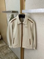 Miu Miu Monogrammed Logo Canvas Patchwork Leather Jacket Jacket - 图片 7