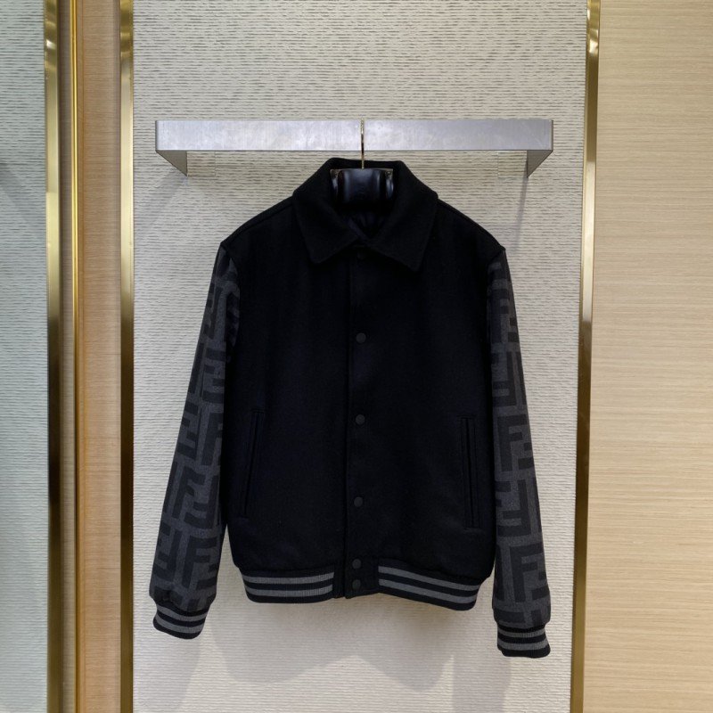 wsxc1740707526315_0.jpg Fendi Lapel Baseball Jacket Coat - 图片 1