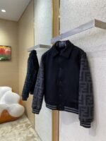 Fendi Lapel Baseball Jacket Coat - 图片 3