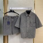 LV washed denim shorts