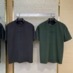 Gucci Embroidered Logo Round Neck Short Sleeve T-Shirt Green