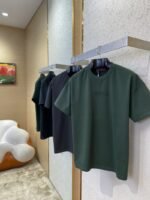 Gucci Embroidered Logo Round Neck Short Sleeve T-Shirt Green - 图片 3