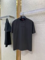 Gucci Embroidered Logo Round Neck Short Sleeve T-Shirt Black - 图片 5