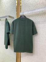 Gucci Embroidered Logo Round Neck Short Sleeve T-Shirt Green - 图片 7