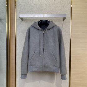 LV Wool Blend Logo Zip outerwear
