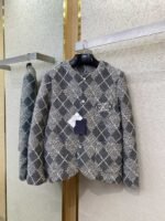 LV diamond button down collarless blazer - 图片 5