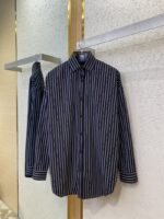 Balenciaga Monogrammed Striped Lapel Shirt - 图片 5