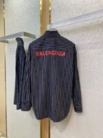 Balenciaga Monogrammed Striped Lapel Shirt - 图片 7