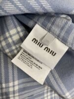 Miu Miu Letters Logo Plaid Lapel Shirt Curry - 图片 9