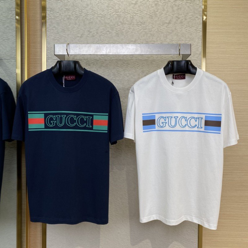 wsxc1740792970674_0-1.jpg Gucci Monogram Embroidered Printed Short Sleeve T-Shirt White - 图片 1