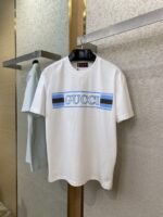Gucci Monogram Embroidered Printed Short Sleeve T-Shirt White - 图片 5