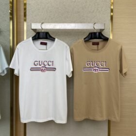 Gucci Heavy Shadow Print Short Sleeve T-Shirt Khaki