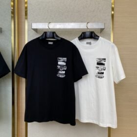 Dior Flocked Print Short Sleeve Black