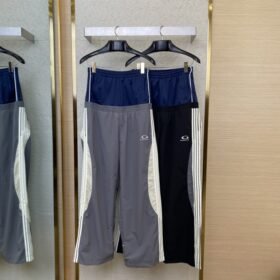 Balenciaga Double Layer Patchwork Double Loop Double Waist Side Five Barstrousersgrey