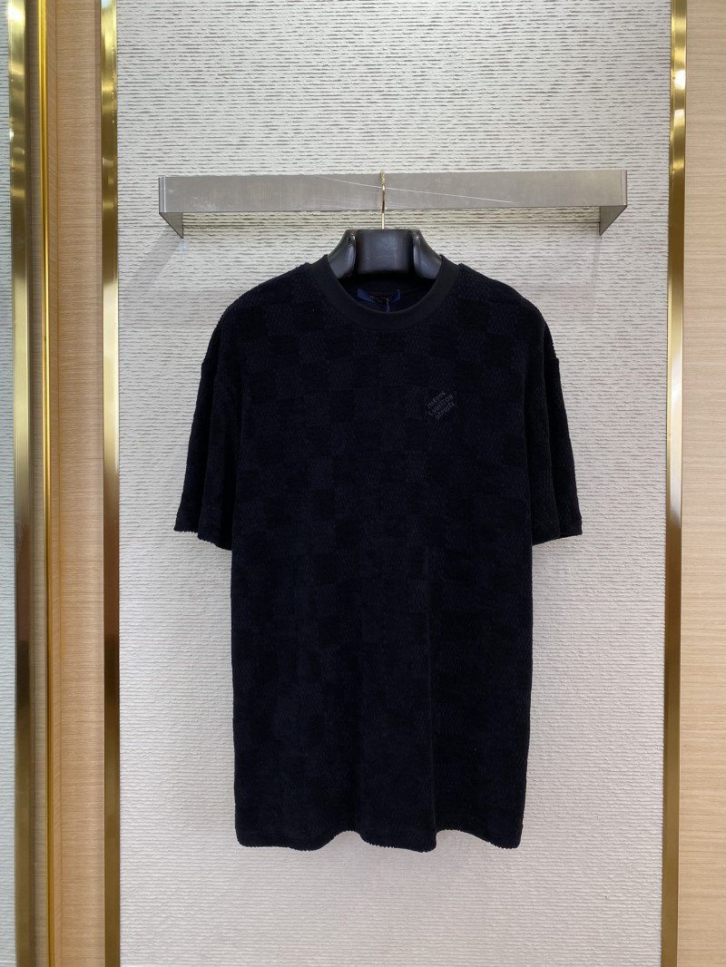 wsxc1740800230061_0.jpg LV Checkered Terry Velour Short Sleeve T-Shirt - 图片 1