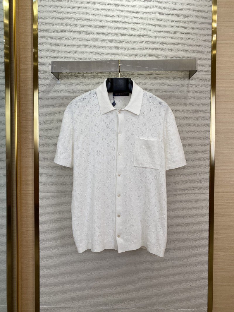 wsxc1741232709144_0.jpg LV cut-out jacquard knit polo short-sleeved T-shirt - 图片 1