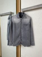 Prada Aged Grey Denim Jacket Coat - 图片 5