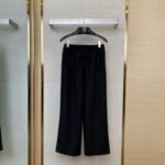 LV embroidered casual wide-leg trousers