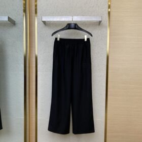 LV embroidered casual wide-leg trousers
