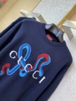 Gucci Year of the Snake Appliqu?? Crew Neck Sweater Navy - 图片 6
