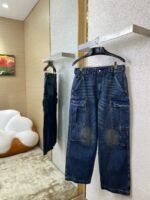 Prada Triangle Label Aged Denim Trousers - 图片 3