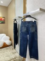 Prada Triangle Label Aged Denim Trousers - 图片 4