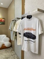 Balenciaga Lamborghini Co-Printed Short Sleeve T-Shirt White - 图片 3
