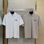 Dior Co-Branded Cat Embroidered Short Sleeve Polo Shirt White