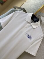 Dior Co-Branded Cat Embroidered Short Sleeve Polo Shirt White - 图片 6