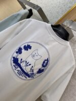Dior Co-Branded Cat Embroidered Short Sleeve T-Shirt White - 图片 8