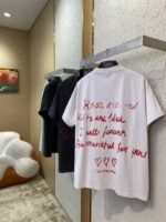 Balenciaga Love Hearts Graffiti Short Sleeve T-Shirt Black - 图片 4