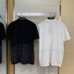 LV Rhinestone Gradient Knit Short Sleeve T-Shirt White - 图片 2