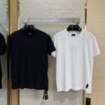 Fendi Logo Embroidered Crew Neck Short Sleeve T-Shirt Black