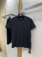 Fendi Logo Embroidered Crew Neck Short Sleeve T-Shirt Black - 图片 5