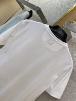 Fendi Logo Embroidery Round Neck Short Sleeve T-Shirt White - 图片 8