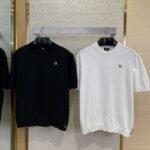 Fendi Double F Metallic Logo Wool Knit Short Sleeve Black