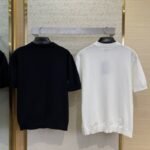 Fendi Double F Metallic Logo Wool Knit Short Sleeve Black - 图片 2