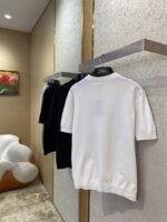 Fendi Double F Metallic Logo Wool Knit Short Sleeve Black - 图片 4