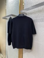 Fendi Double F Metallic Logo Wool Knit Short Sleeve Black - 图片 7