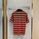Prada Striped Lapel Embroidered Polo Shirt - 图片 2