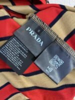 Prada Striped Lapel Embroidered Polo Shirt - 图片 9