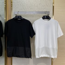 Prada Patchwork Short Sleeve T-Shirt Black