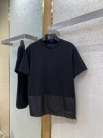 Prada Patchwork Short Sleeve T-Shirt Black - 图片 5