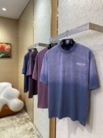 Balenciaga Coke Wave Print Short Sleeve T-Shirt Blue - 图片 3