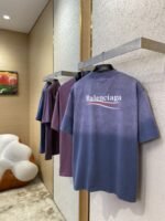 Balenciaga Coke Wave Print Short Sleeve T-Shirt Blue - 图片 4