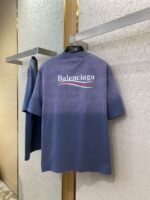 Balenciaga Coke Wave Print Short Sleeve T-Shirt Blue - 图片 7